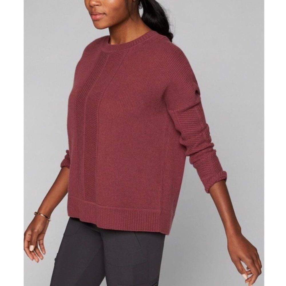 Athleta Habitat Wool Cashmere Sweater Maroon Size XS Oversized Cozy